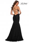 Picture of: Mermaid Lace Gown with Sheer Bodice and Open Back in Black, Style: 30467, Detail Picture 8