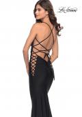 Picture of: Unique Jersey Dress with Open Criss Cross Sides in Black, Style: 31315, Detail Picture 8