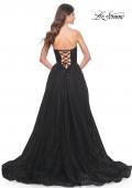 Picture of: A-Line Gown with Lace Lining and Beaded Embellishments in Black, Style: 31954, Detail Picture 8