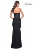Picture of: Jersey Dress with Bustier Top and Illusion Back in Black, Style: 32257, Detail Picture 8