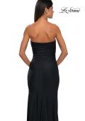 Picture of: Strapless Evening Dress with Beading Detail on Slit and Neckline in Black , Style: 32360, Detail Picture 8