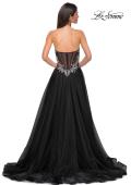 Picture of: A-line Tulle Prom Dress with Stunning Floral Beaded Design in Black , Style 32862, Detail Picture 8