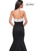 Picture of: Black and White Evening Dress with Mermaid Skirt in Black , Style 32914, Detail Picture 8