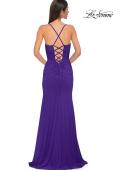 Picture of: Simple Prom Dress with Corset Top and Lace Up Back in Black , Style 32966, Detail Picture 8
