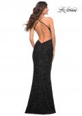Picture of: Luxurious Soft Sequin Dress with V Neckline in Black, Style: 30523, Detail Picture 9