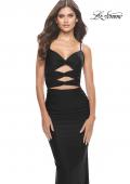 Picture of: Twist Front Cut Out Jersey Prom Dress in Black, Style: 31294, Detail Picture 9