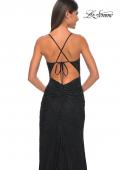 Picture of: Rhinestone Embellished Fitted Dress with Illusion Bustier Top in Black, Style: 31701, Detail Picture 9