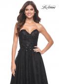 Picture of: A-Line Gown with Lace Lining and Beaded Embellishments in Black, Style: 31954, Detail Picture 9