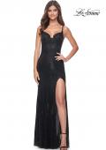 Picture of: Corset Rhinestone Fishnet Long Dress with Boning Detail in Black, Style: 32038, Detail Picture 9