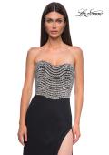 Picture of: Stunning Rhinestone Beaded Top Evening Dress with Jersey Skirt in Black , Style 32910, Detail Picture 9
