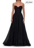 Picture of: Strapless Rhinestone Ball Gown with High Slit in Black, Style: 33488, Detail Picture 9