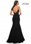 Picture of: Mermaid Lace Prom Dress with Sheer Jeweled Bodice in Black, Detail Picture 10