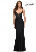 Picture of: Prom Dress with Beautiful Lace Bodice and Jersey Skirt in Black, Style: 30466, Detail Picture 10