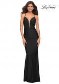 Picture of: Prom Dress with Cut Outs and Tie Back in Black, Style: 30545, Detail Picture 10