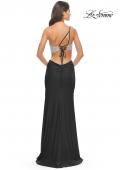 Picture of: One Shoulder Dress with Side Cut Out and Rhinestone Bodice in Black, Style: 31600, Style: 31600