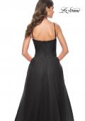 Picture of: A-line Square Neck Tulle Ballgown with Illusion Waist in Black, Style: 32017, Detail Picture 10