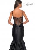 Picture of: Satin Mermaid Prom Gown with Corset Top in Black, Style: 32269, Detail Picture 10