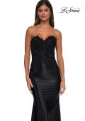 Picture of: Strapless Satin Dress with Lace Top and Sweetheart Neckline in Black, Style: 32582, Detail Picture 10