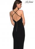 Picture of: Form Fitting Jersey Prom Dress with Criss Cross Back in Black, Style: 27622, Detail Picture 11