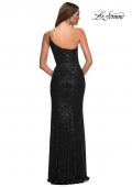 Picture of: Simple One Shoulder Long Sequin Evening Gown in Black, Style: 30391, Detail Picture 11