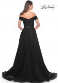 Picture of: A-Line Tulle Prom Dress with Off the Shoulder Top in Black, Style: 30498, Detail Picture 11