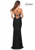 Picture of: Prom Dress with Cut Outs and Tie Back in Black, Style: 30545, Detail Picture 11
