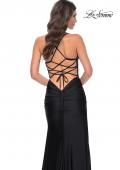 Picture of: Illusion Lace Bodice Prom Dress with Rhinestones in Black, Style: 31988, Detail Picture 11