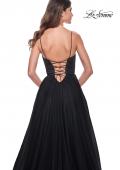 Picture of: Tulle A-Line Gown with Satin Bustier Top in Black, Style: 32065, Detail Picture 11