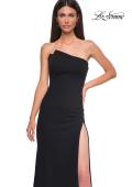 Picture of: Chic Jersey Dress with Asymmetrical Neckline and Sheer Back in Black , Style 32849, Detail Picture 11
