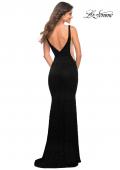 Picture of: Chic Stretch Lace Gown with Deep V Neckline in Black, Style: 29732, Detail Picture 12