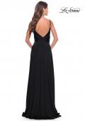 Picture of: Versatile Long Jersey Gown with V and Slit in Black, Style: 31090, Detail Picture 12