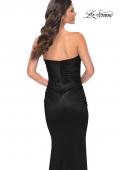 Picture of: Strapless Stretch Satin Dress with Ruching in Black, Style: 32300, Detail Picture 12