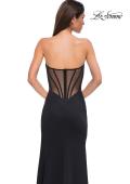 Picture of: Chic Jersey Dress with Asymmetrical Neckline and Sheer Back in Black , Style 32849, Detail Picture 12