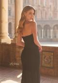 Picture of: Strapless Ruched Rhinestone Gown with Sheer Skirt in Black, Style: 33725, Detail Picture 12