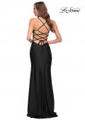 Picture of: Jersey Dress with Square Neckline and Ruching in Black, Style: 29710, Style: 29710