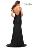 Picture of: Chic Luxe Jersey Gown with Train and V Back in Black, Style: 30458, Detail Picture 13