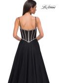 Picture of: Tulle A-line Prom Dress with Rhinestone Detail on Corset Top in Black , Style 32675, Detail Picture 13