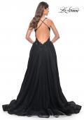 Picture of: Tulle A-Line Gown with Sheer and Beaded Lace Detail in Black, Style: 31471, Detail Picture 14