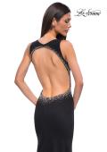 Picture of: Open Back Evening Dress with Rhinestone Embellished Sides and Back in Black , Style 32922, Detail Picture 14