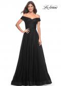 Picture of: A-Line Tulle Prom Dress with Off the Shoulder Top in Black, Style: 30498, Detail Picture 15