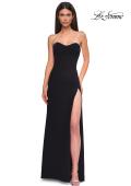 Picture of: Jersey Strapless Dress with Sweetheart Rhinestone Lined Neckline in Black , Style 32829, Detail Picture 15