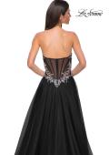 Picture of: A-line Tulle Prom Dress with Stunning Floral Beaded Design in Black , Style 32862, Detail Picture 15