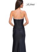 Picture of: Jersey Long Prom Dress with Ruching and Chic Rhinestone Neckline in Black , Style 32756, Detail Picture 16