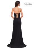 Picture of: Jersey Strapless Dress with Sweetheart Rhinestone Lined Neckline in Black , Style 32829, Detail Picture 16
