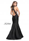 Picture of: Mermaid dress with sheer sides and open back in Black, Style: 24778, Back Picture