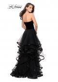 Picture of: Strapless Tulle Ball Gown with Velvet Detail in Black, Style: 25461, Back Picture