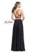 Picture of: Long Two Piece Dress with Beading and Strappy Back in Black, Style: 25469, Back Picture