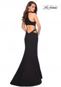 Picture of: Black Jersey Dress with High Neckline and Cut Outs in Black, Style: 27147, Back Picture