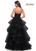 Picture of: Floor Length Strapless Tulle Ball Gown in Black, Style: 27249, Back Picture
