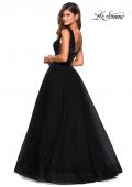 Picture of: sequin Bust A Line Prom Gown with Pockets in Black, Style: 27336, Back Picture